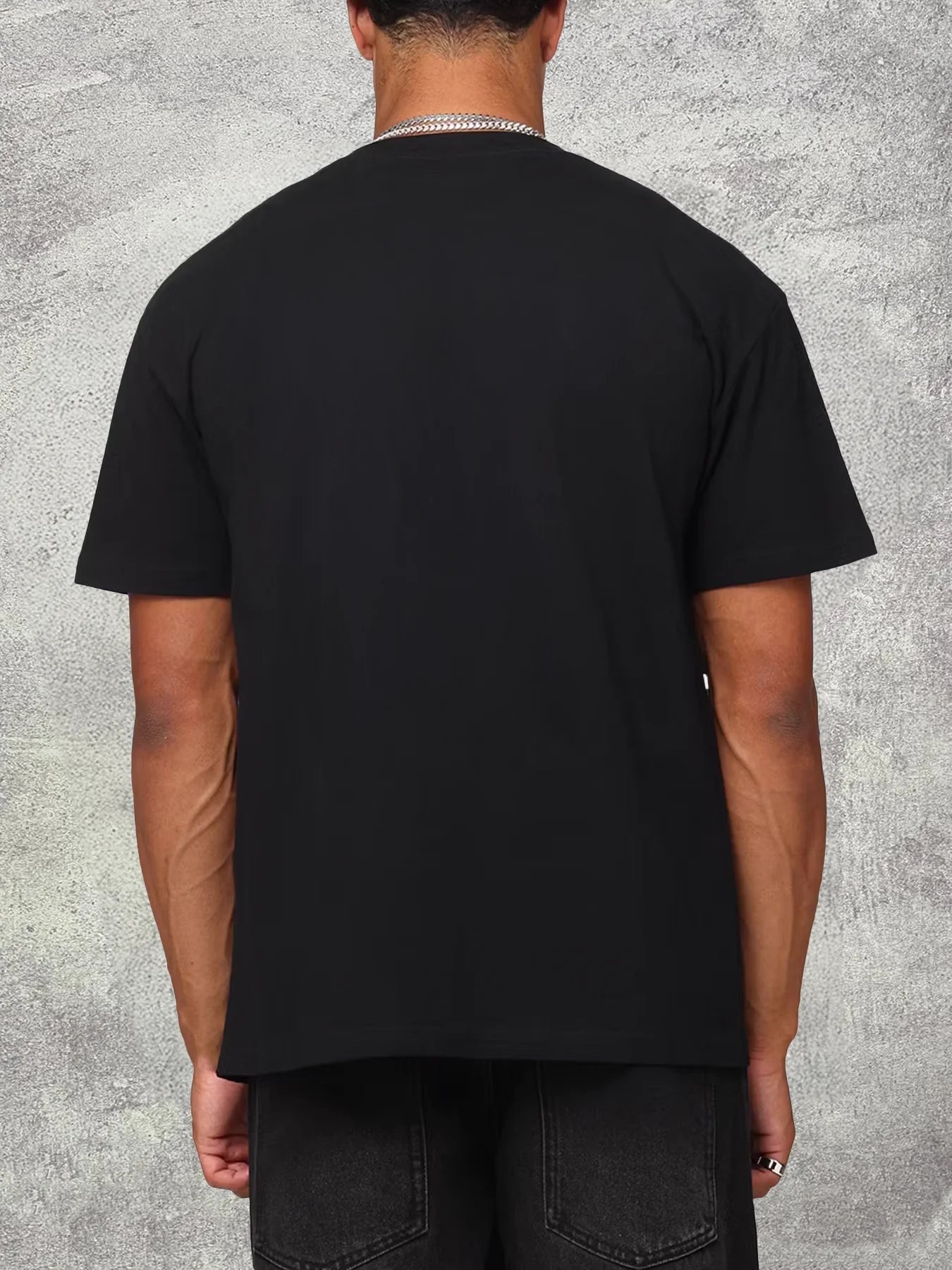 The BoondocksBlack 200g Cotton Crew - Neck Short - Sleeve T - Shirt with Characters Heat - Transfer Print