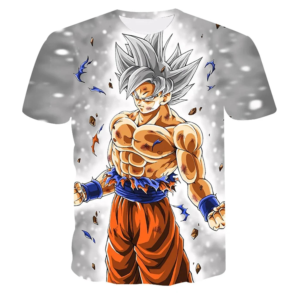 Dragon Ball: Men's 3D Printed Cartoon Tshirt Anime Z Tshirt Summer Harajuku Men Goku Clothes Super Saiya Short Sleeve T-shirt