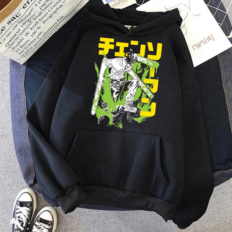 Chainsaw Man: Plus Size Sweatshirt Harajuku Long Sleeve Pullover Casual Streetwear Clothes Tops