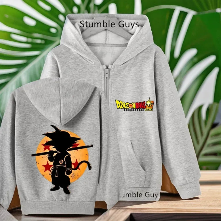 Dragon Ball Z: (KIDS) Zipper Hoodie Clothes Goku Spring Autumn Sweatshirt Children's Tops