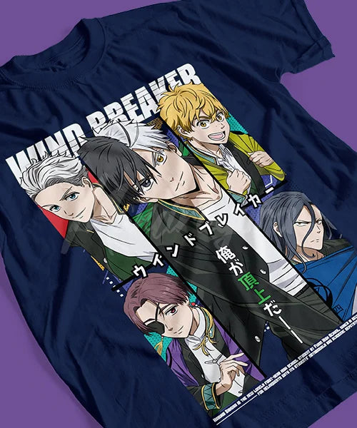 Wind Breaker:T-shirt For Anime Acción y Pandillas