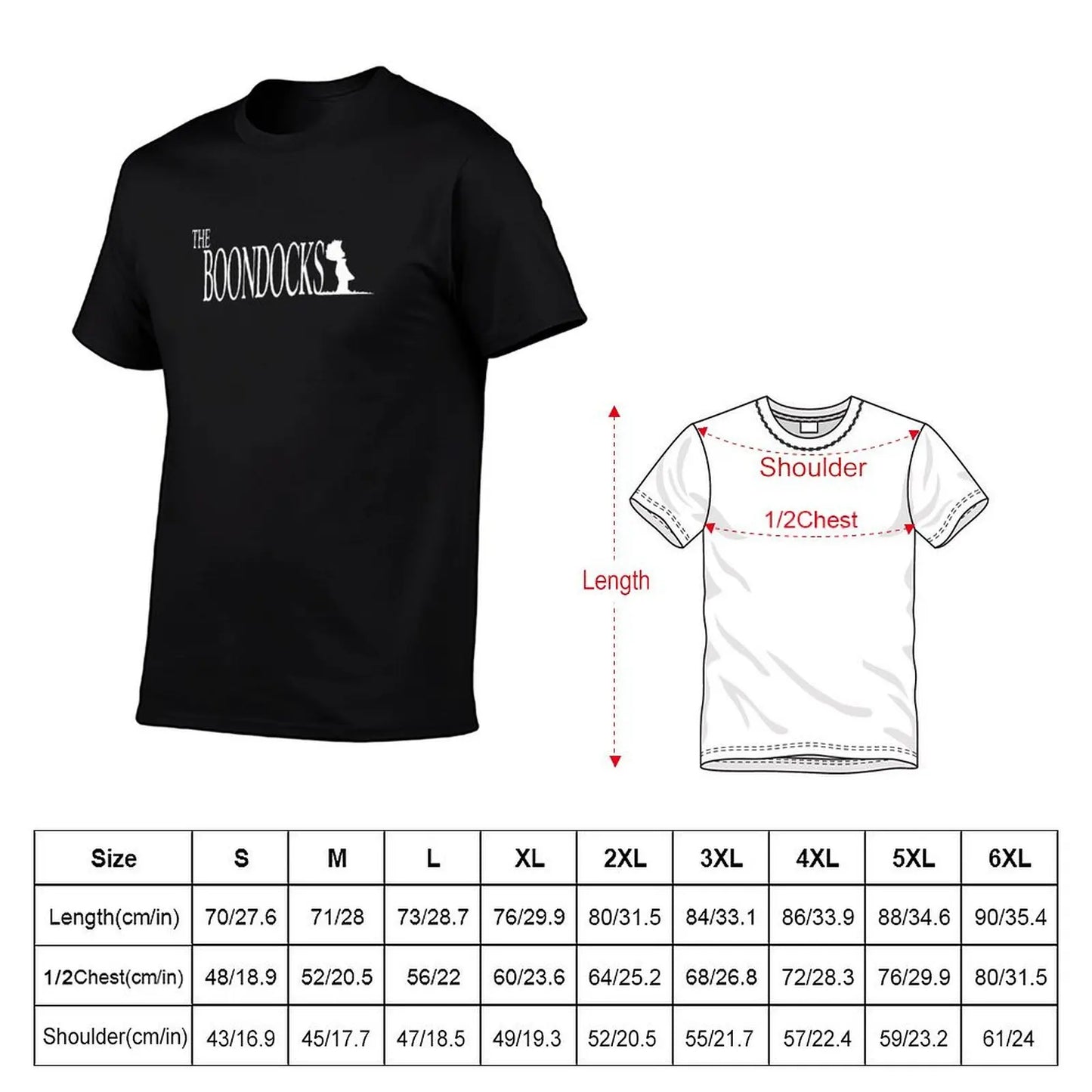 Simple Boondocks Design T-Shirt graphic t shirt vintage cotton man t-shirts Funny t-shirt Man t-shirt Men's