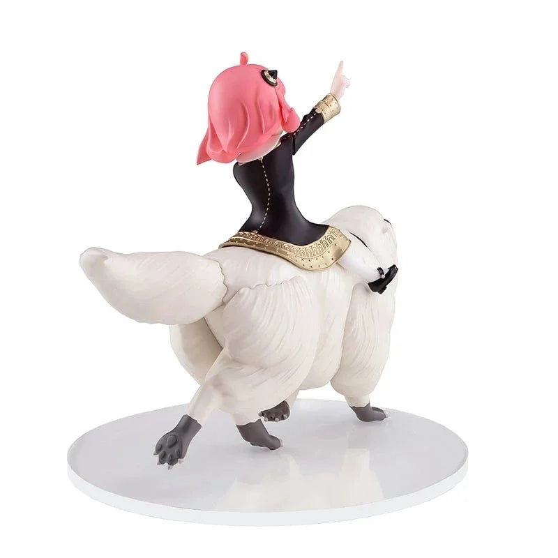 SPY x FAMILY: 14CM Anime Figure Anya Forger Cute PVC Action Model Riding Dog Bond Collectible Gift