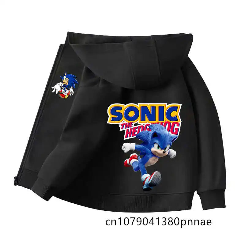 Sonic The Hedgehog: Zipper Hoodie Set Zipper Hoodie Fashion Coat Kids Cartoon Teen Tracksuits Toddler Clothe Sport Suit
