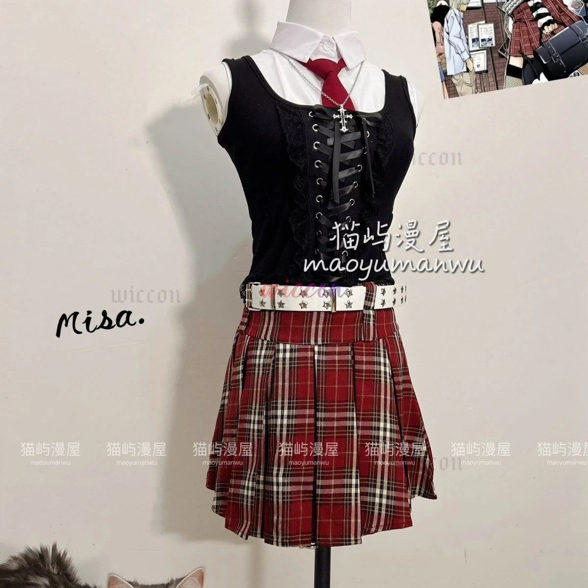 Death Note:Misa Cosplay Misa Amane Cosplay Costume Daily Sexy Dress Subculture Necklace y2k jirai kei GothLoli Uniform Wig