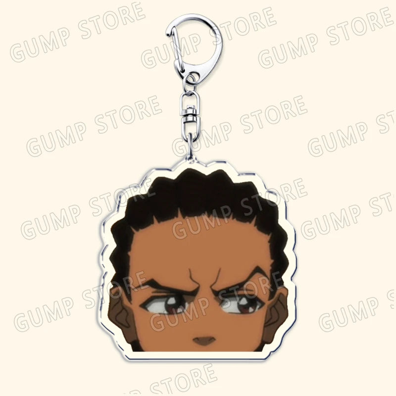 The Boondocks: Keychains for Accessories Bag Huey Riley Scarface Freeman Keyrings Jewelry Fans Gifts