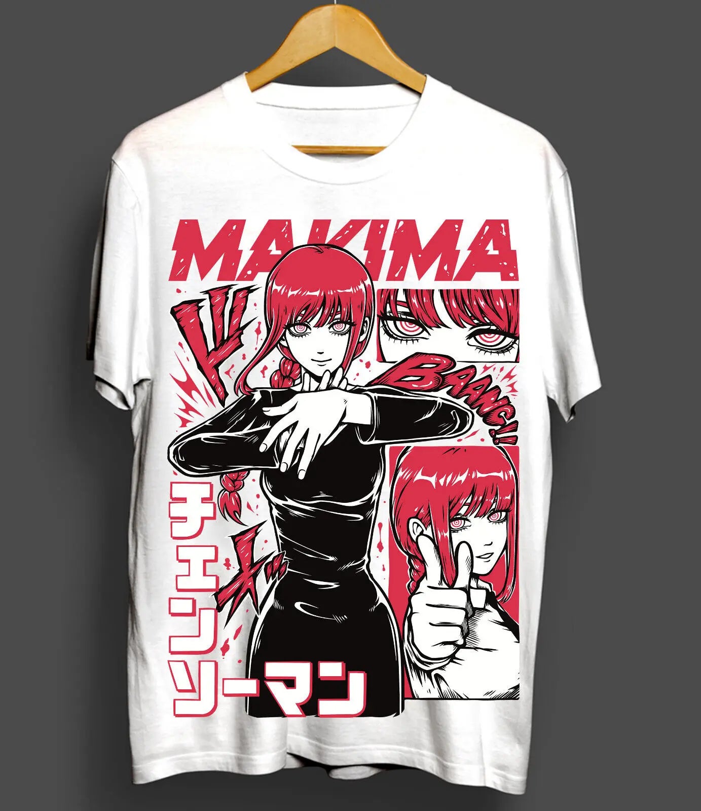Chainsaw Man: Denji & Makima T-Shirt PochitaAnime Manga Unisex T-Shirt All Size