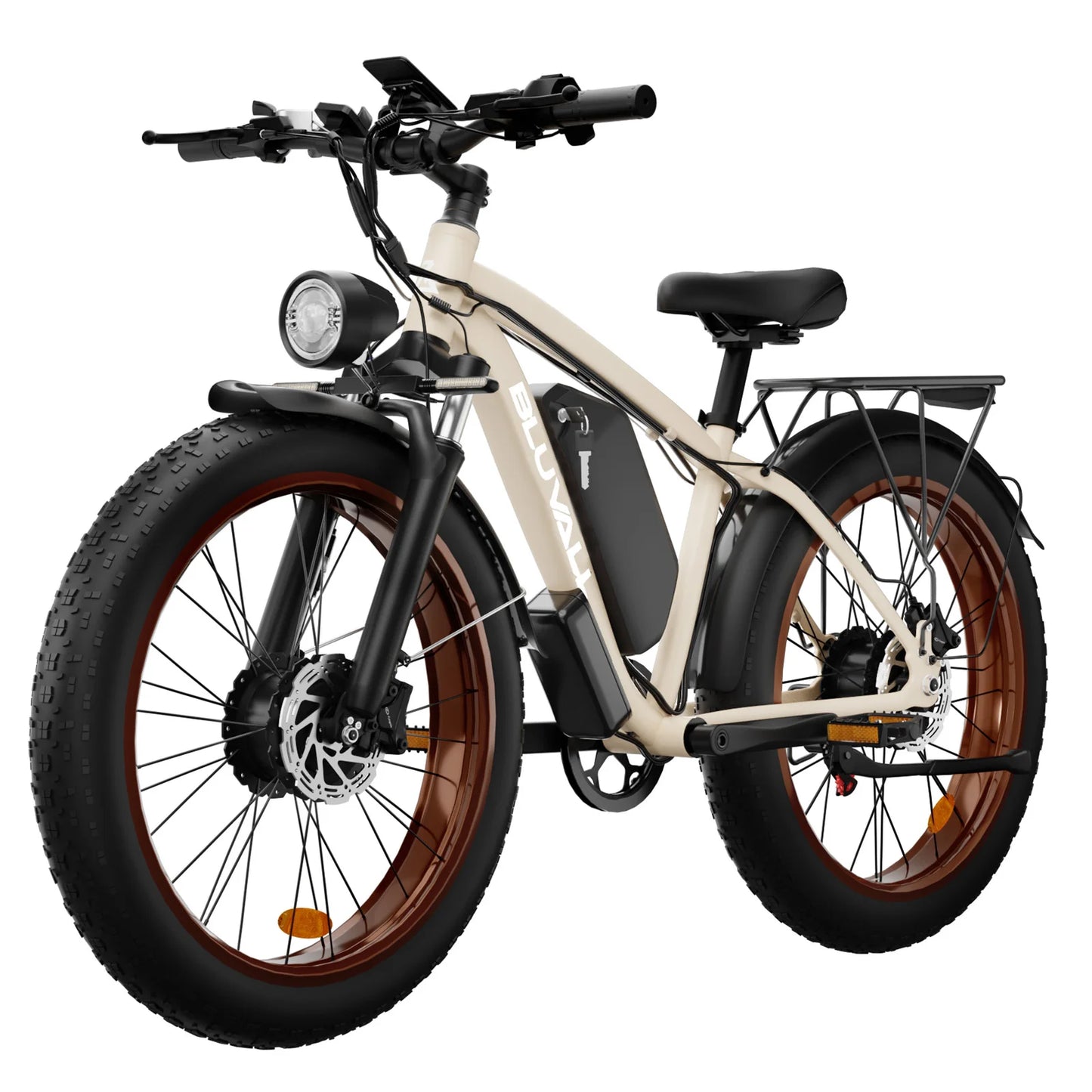 Yowamishi Pedal: BLVALL B1 48V 2000W Full Suspension E-Bike CE Certified 26 Inch Fat Tires Hidden Dual Battery Snow Beach Electric Bicycle