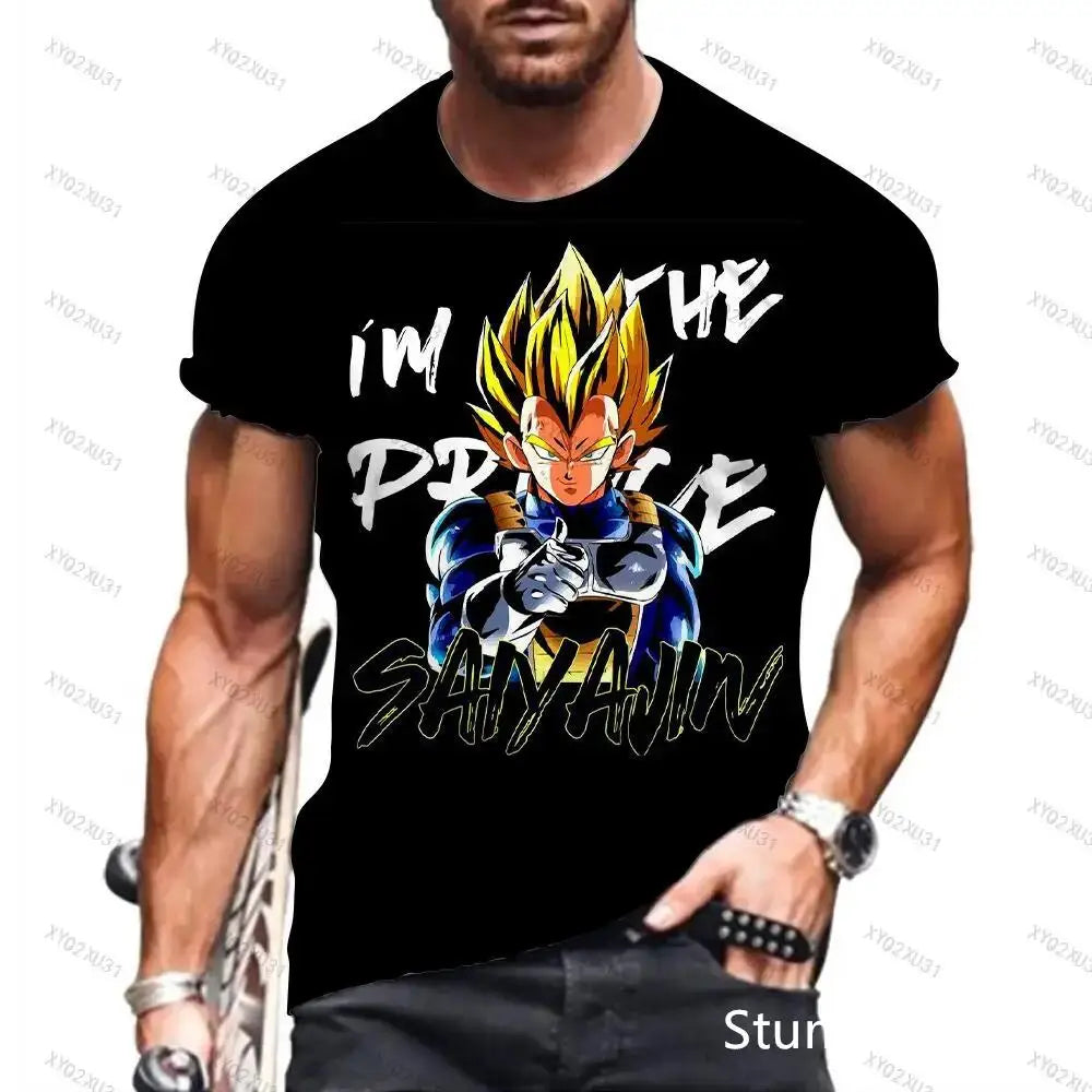 Dragon Ball: Men's 3D Printed Cartoon Tshirt Anime Z Tshirt Summer Harajuku Men Goku Clothes Super Saiya Short Sleeve T-shirt