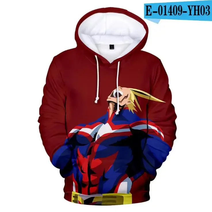 My Hero Academia: Midoriya Izuku All Might Cosplay Costume School Uniform Boku No Hero Academia 3D Print Mens Hoodies Sweatshirts