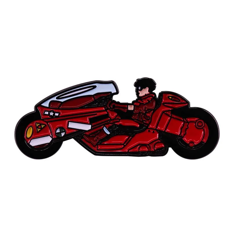 Akira: Red Motorbike Boys Anime Lapel Pins Backpack Jeans Enamel Brooch Pin Women Fashion Jewelry Gifts Cartoon Badges