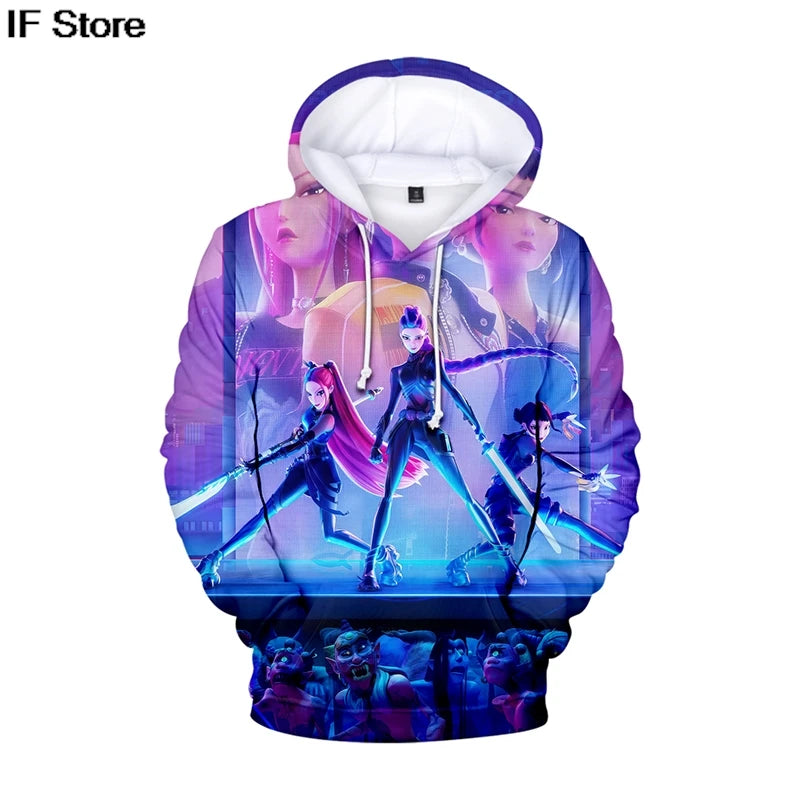 KPop Demon Hunters: 3Dhoodies boys Girls Harajuku Hoodie men Women Y2K Clothing Fashion Loose Sweatshirt Pullover Trend Hoodies