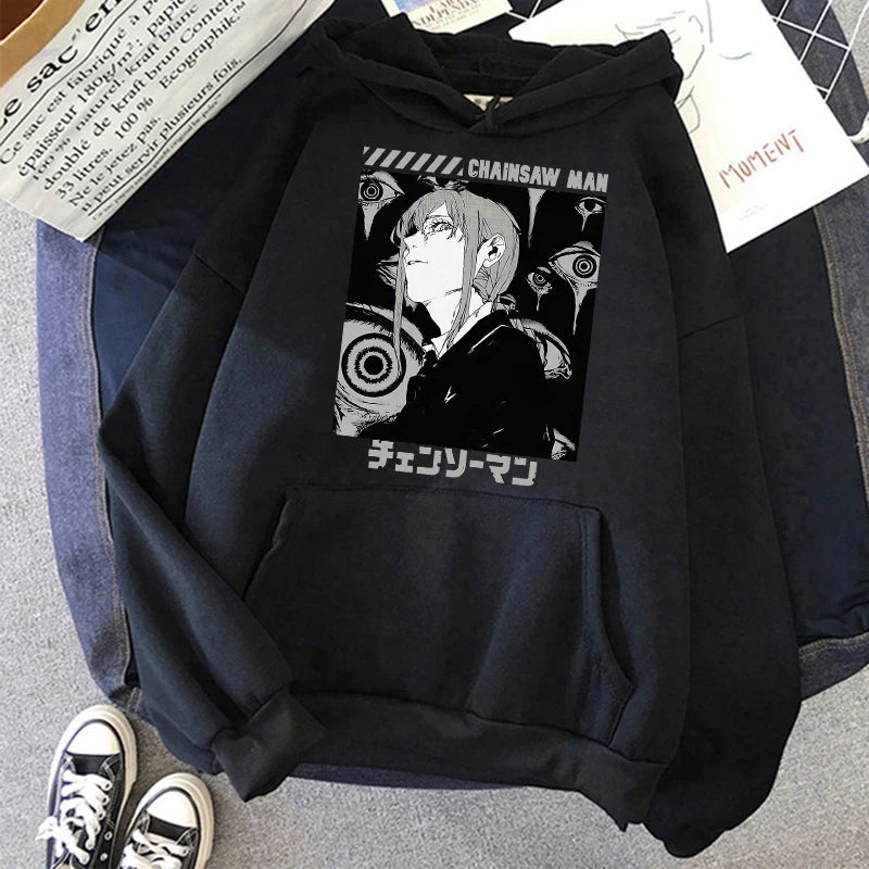Chainsaw Man: Plus Size Sweatshirt Harajuku Long Sleeve Pullover Casual Streetwear Clothes Tops