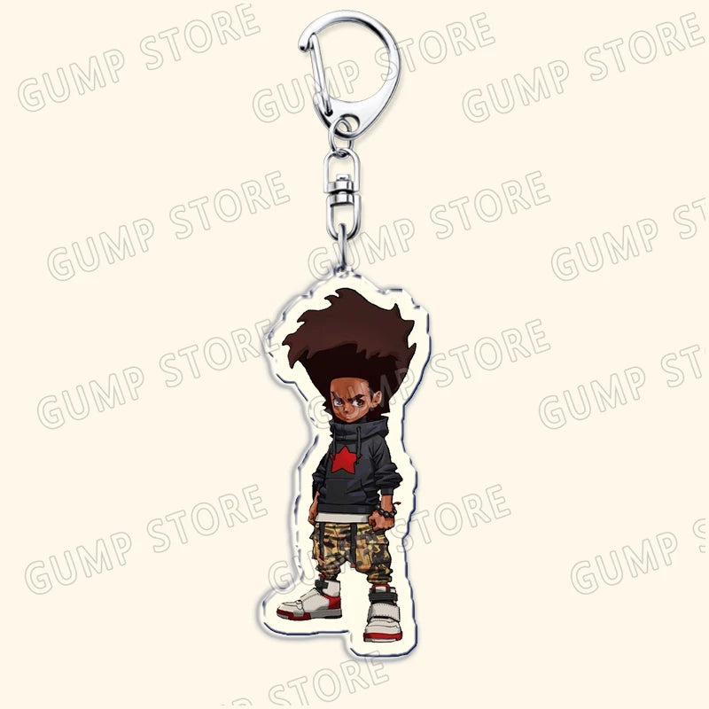 The Boondocks: Keychains for Accessories Bag Huey Riley Scarface Freeman Keyrings Jewelry Fans Gifts