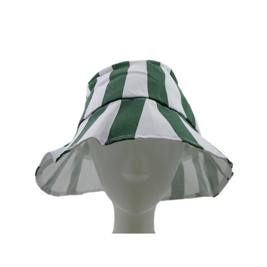Bleach: Urahara Kisuke Cosplay Hat Green and White Stripe Cap Summer Cool Fisherman Hat