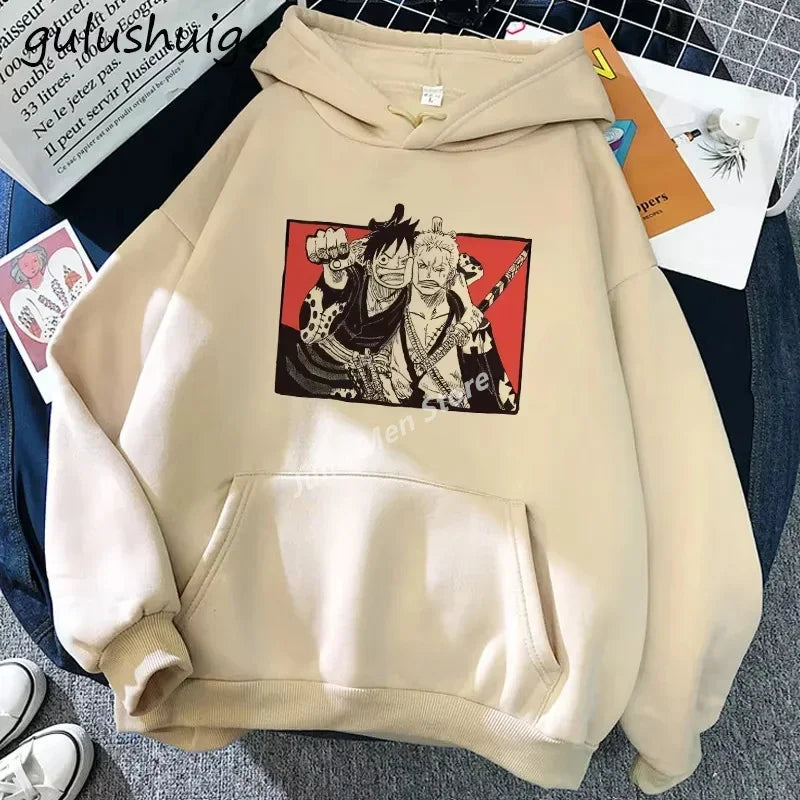 One Piece: Gear 5 Hoodie Roronoa Zoro Women Cartoon Luffy Sweatshirts Hoodie Men Cotton Hoodie Top Men Clothing