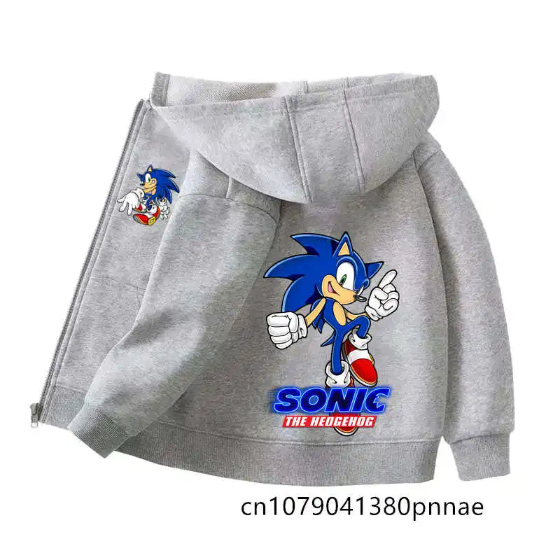 Sonic The Hedgehog: Zipper Hoodie Set Zipper Hoodie Fashion Coat Kids Cartoon Teen Tracksuits Toddler Clothe Sport Suit