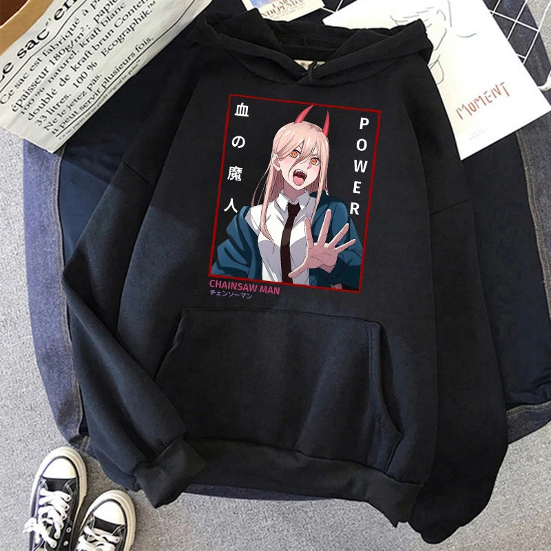 Chainsaw Man: Plus Size Sweatshirt Harajuku Long Sleeve Pullover Casual Streetwear Clothes Tops