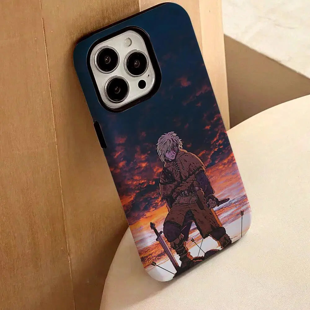 Vinland Saga: (iPhone ONLY) Phone Case For IPhone 17 16 15 14 13 12 Pro Max Plus Glossy HD Double-Layer Liquid Back Film Hard Shell