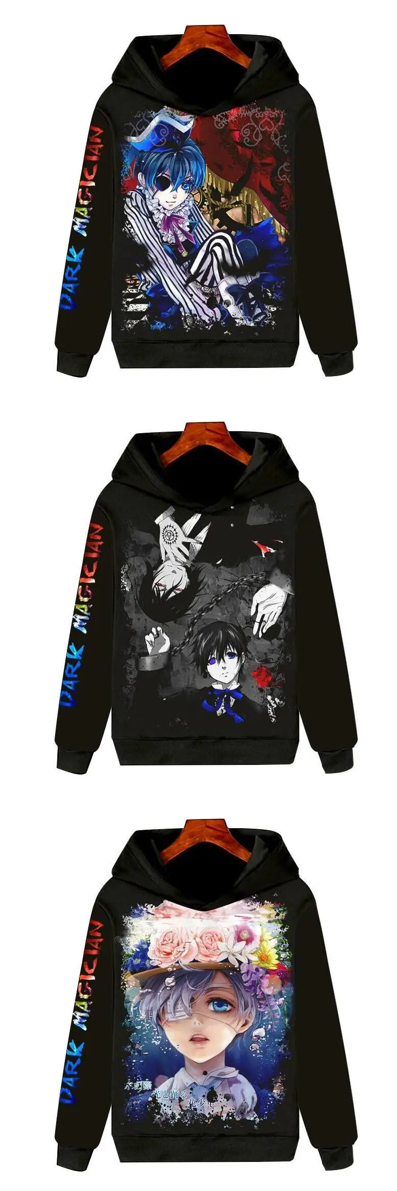 Black Butler: Long Sleeve Hoodie 3D Clothing Unisex Warmth Youth Fashion Sports Cartoon Anime Design Not Deformable