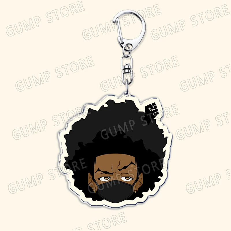 The Boondocks: Keychains for Accessories Bag Huey Riley Scarface Freeman Keyrings Jewelry Fans Gifts