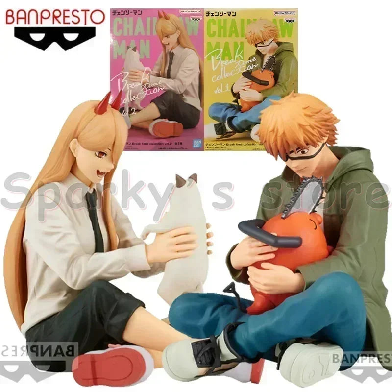 Chainsaw Man: Bandai Original Break Time Collection Figure Denji POCHITA POWER Action Figure Toys For Boys Girls Kids Gifts