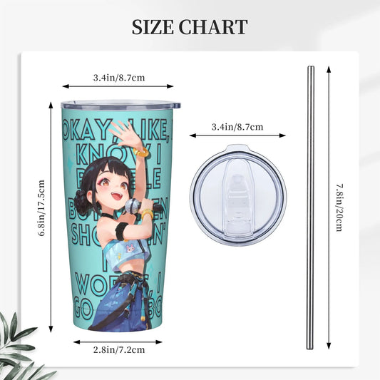 K-Pop Demon Hunters - Zoey Tumbler Vacuum Insulated Thermal Cup Stainless Steel Double Wall Mug Hot Cold Drink