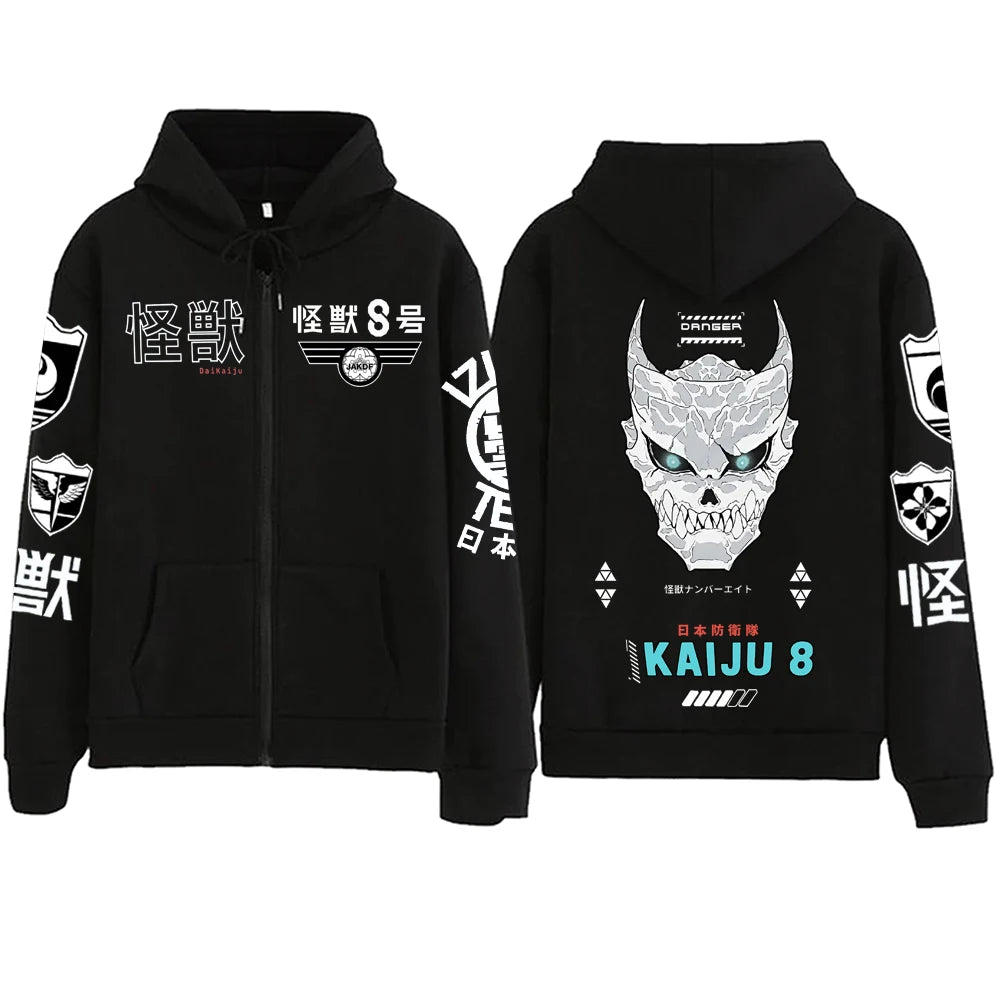 Kaiju No 8: Zipper Hoodie Harajuku Hip Hop Pullover Tops Sweatshirt