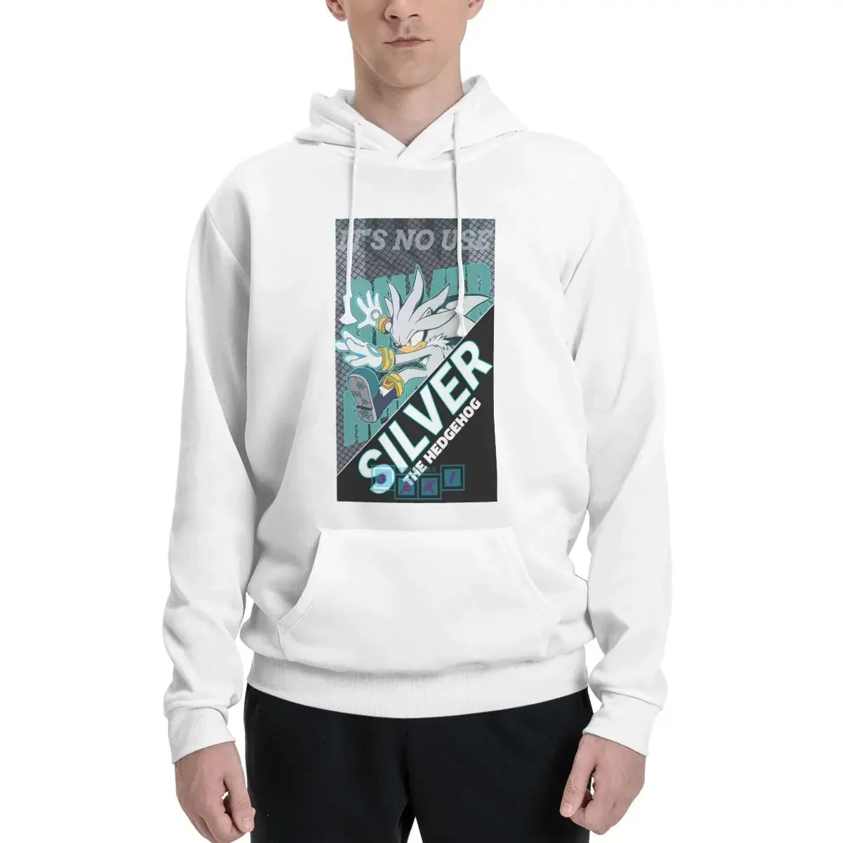 Sonic The Hedgehog: Silver The Hedgehog Hoodies Men Women Casual Pullover Sweatshirts Harajuku Long Sleeve Clothing Autumn Winter