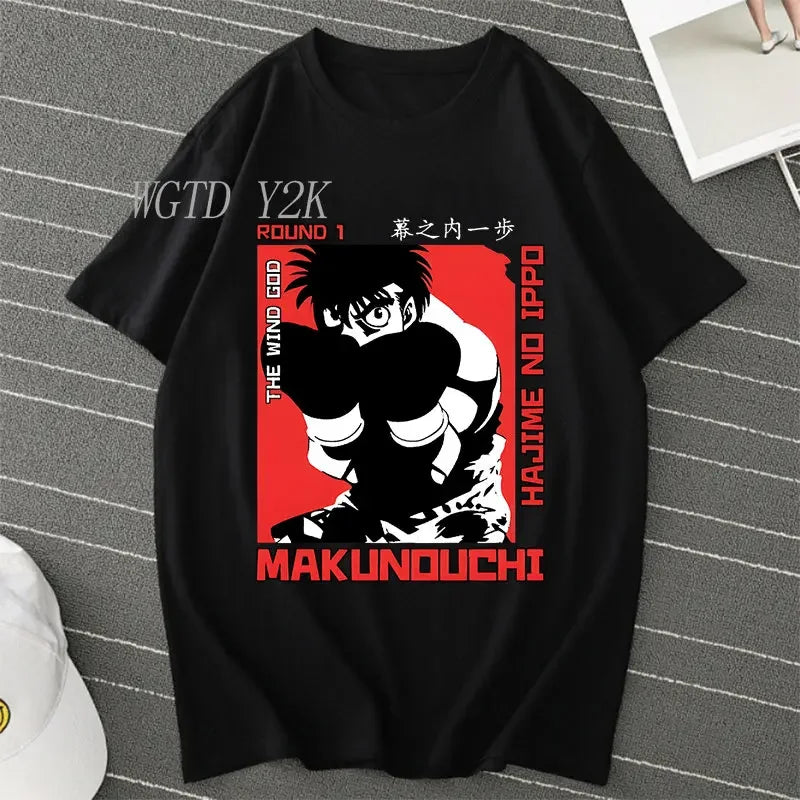 Hajime No Ippo: Kamogawa Boxing Gym T Shirt Men Women Crew Neck Casual Tops Tees Makunouchi Takamura KGB Graphic T-Shirts