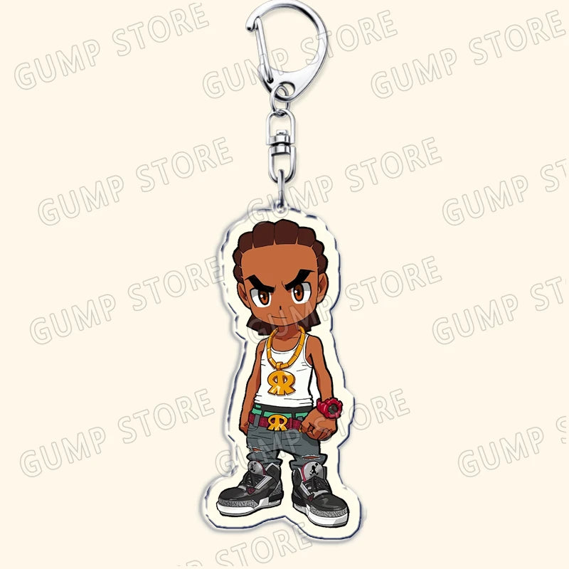 The Boondocks: Keychains for Accessories Bag Huey Riley Scarface Freeman Keyrings Jewelry Fans Gifts