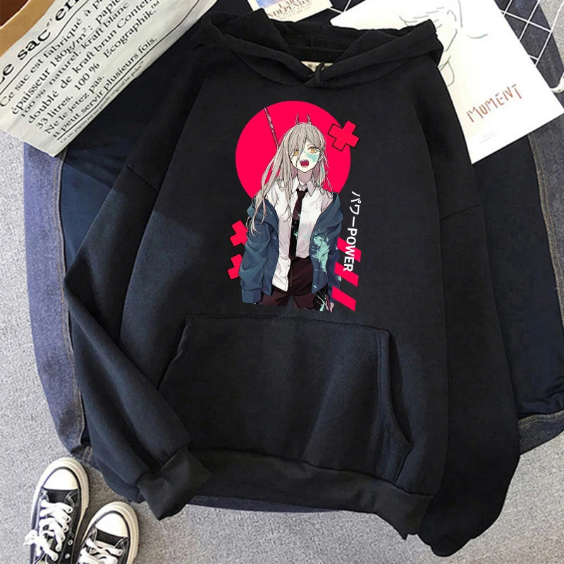 Chainsaw Man: Plus Size Sweatshirt Harajuku Long Sleeve Pullover Casual Streetwear Clothes Tops