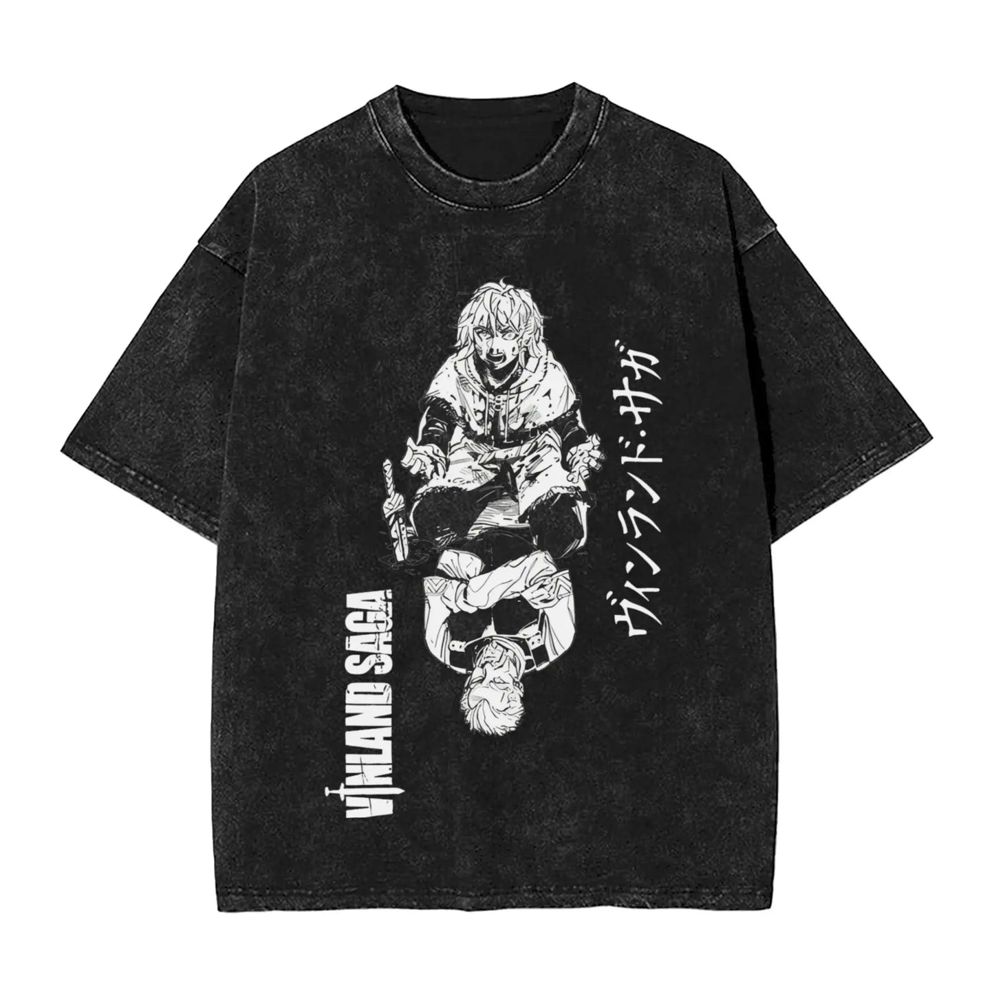 Vinland Saga: T Shirt Hip Hop Washed 100% Cotton Oversize T-Shirts Streetwear Summer Tee Shirt