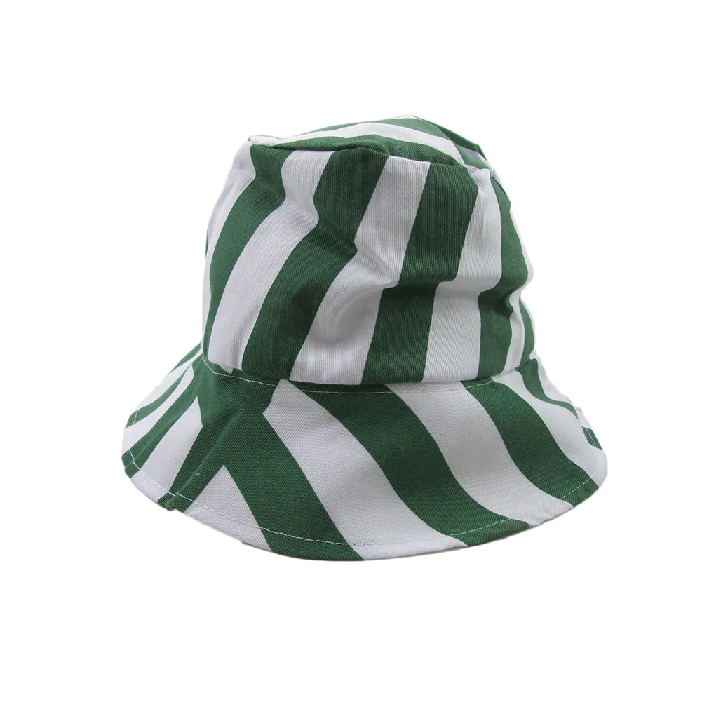 Bleach: Urahara Kisuke Cosplay Hat Green and White Stripe Cap Summer Cool Fisherman Hat