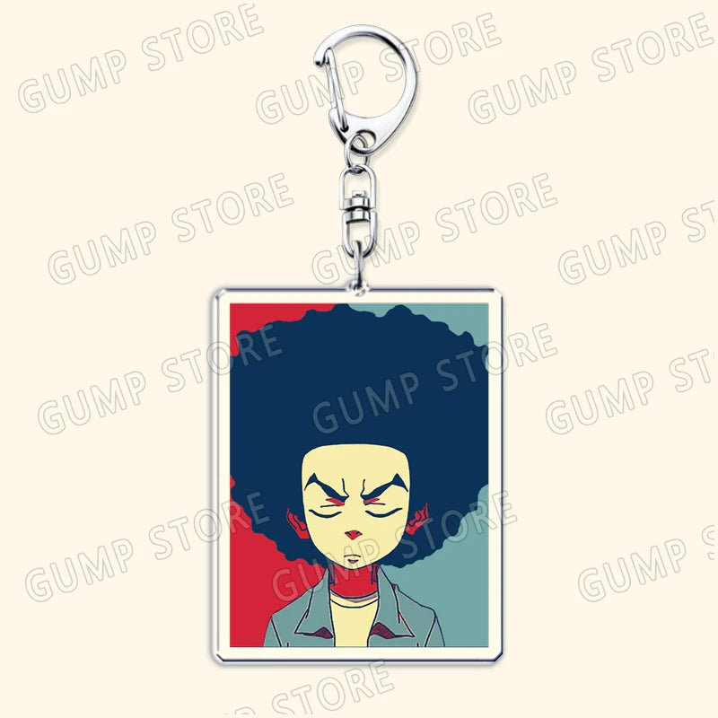 The Boondocks: Keychains for Accessories Bag Huey Riley Scarface Freeman Keyrings Jewelry Fans Gifts