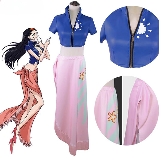 One Piece: Nico Robin Cosplay Costume Top and Wrap Skirfor Women Anime Nico Robin Outfit Dress