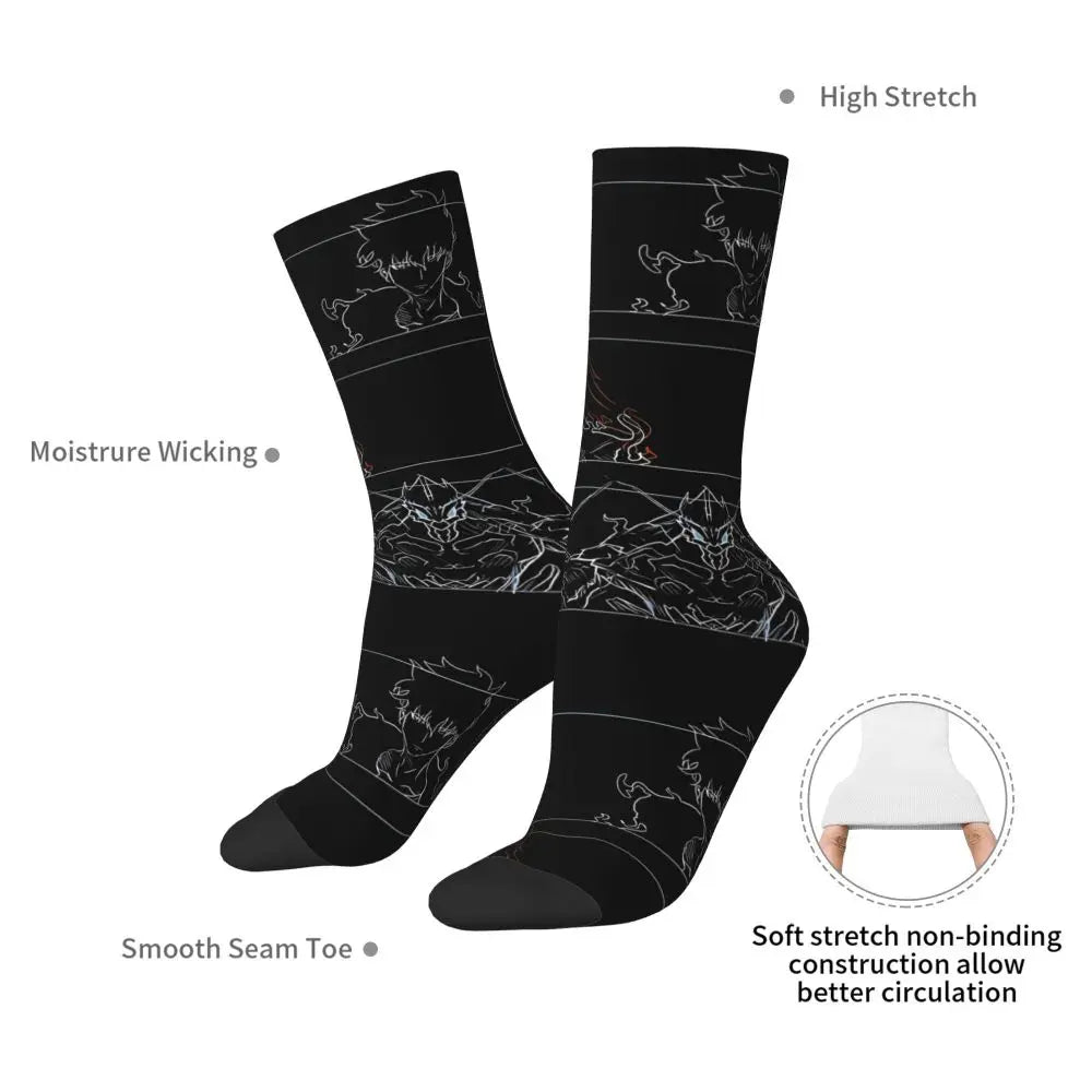 Solo Leveling: Sung jinwoo Shadow Monarch Socks,Leisure Beautiful printing Suitable for all seasons Dressing Gifts