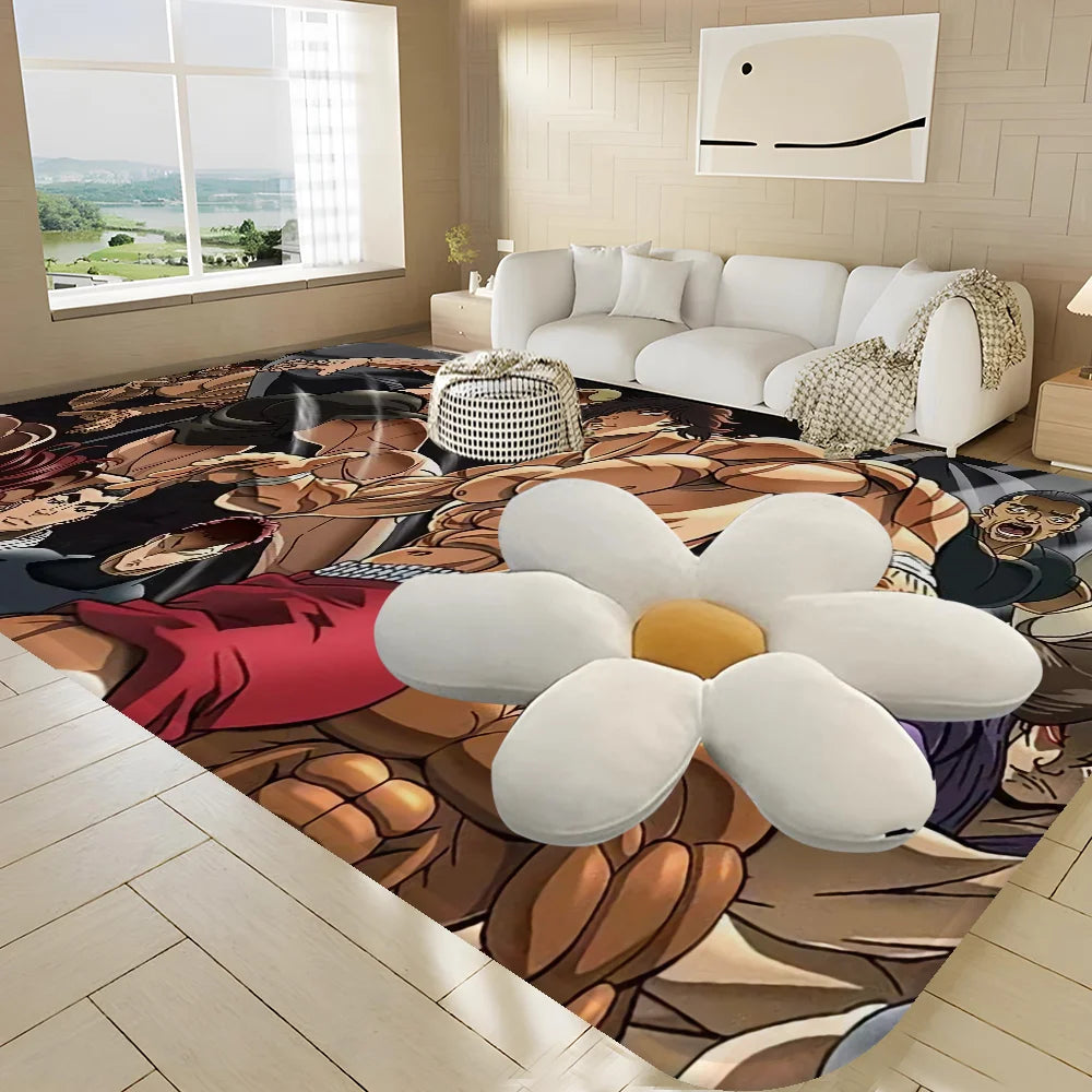 Baki Hanma: Yujiro Manga Hallway Carpet INS Style Soft Bedroom Floor House Laundry Room Mat Anti-skid Bedside Area Rugs