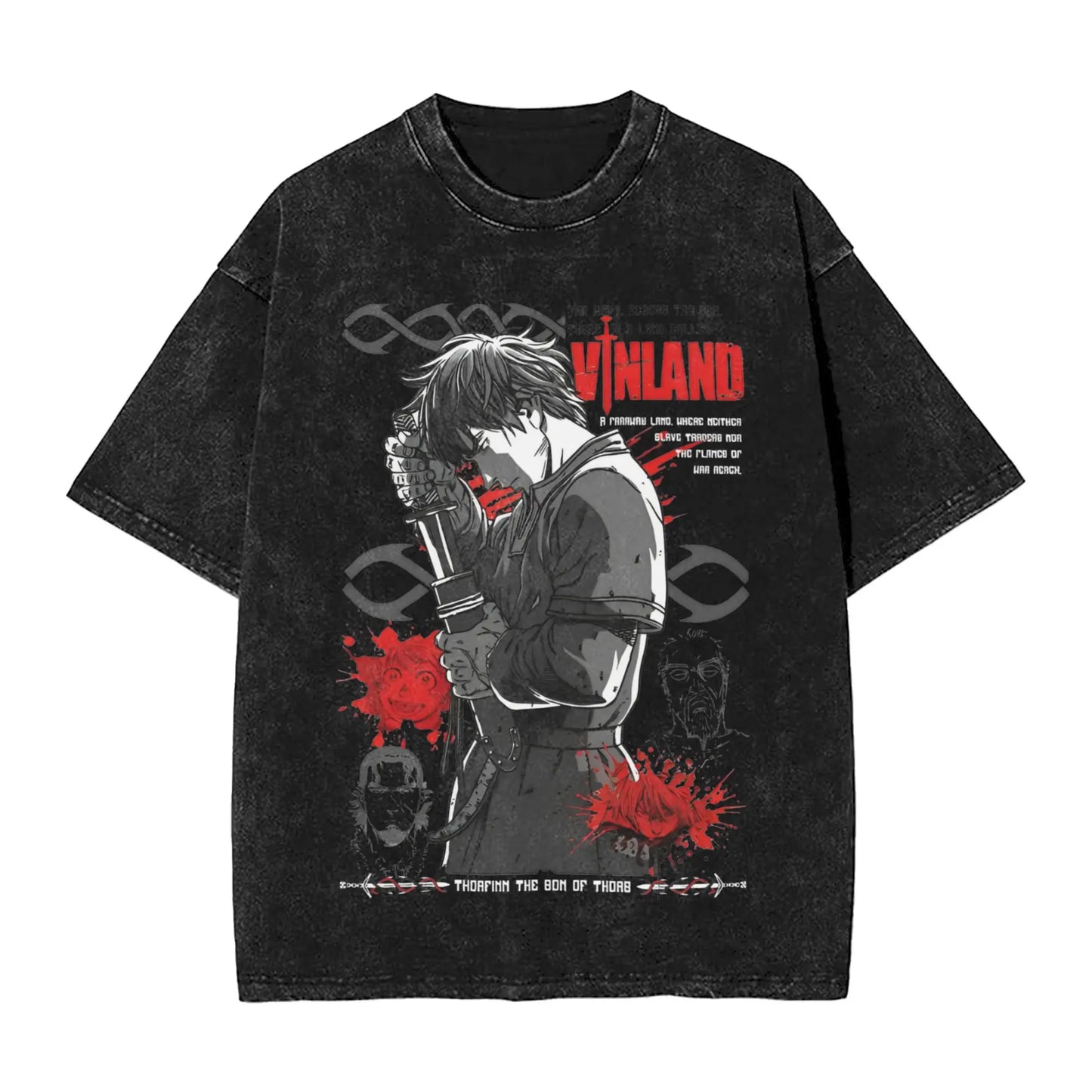Vinland Saga: T Shirt Hip Hop Washed 100% Cotton Oversize T-Shirts Streetwear Summer Tee Shirt