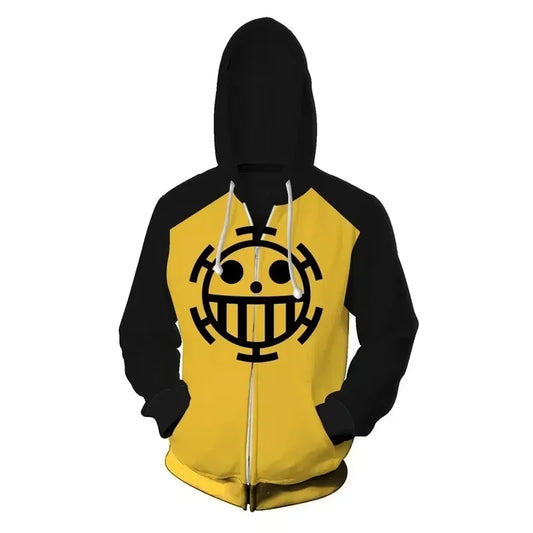 One Piece: 2025 Trafalgar D. Water Law Hoodie Cosplay Traje Manga Longa Moletom Casaco Jaquetas Luffy