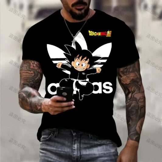 Dragon Ball: Men's 3D Printed Cartoon Tshirt Anime Z Tshirt Summer Harajuku Men Goku Clothes Super Saiya Short Sleeve T-shirt