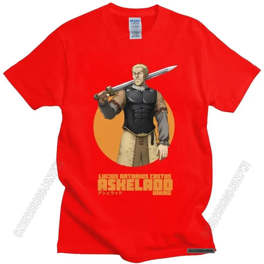 Vinland Saga: Askeladd O-Neck Cotton T-Shirt Japan Adventure Fiction Anime Manga Tee Fan Streetwear