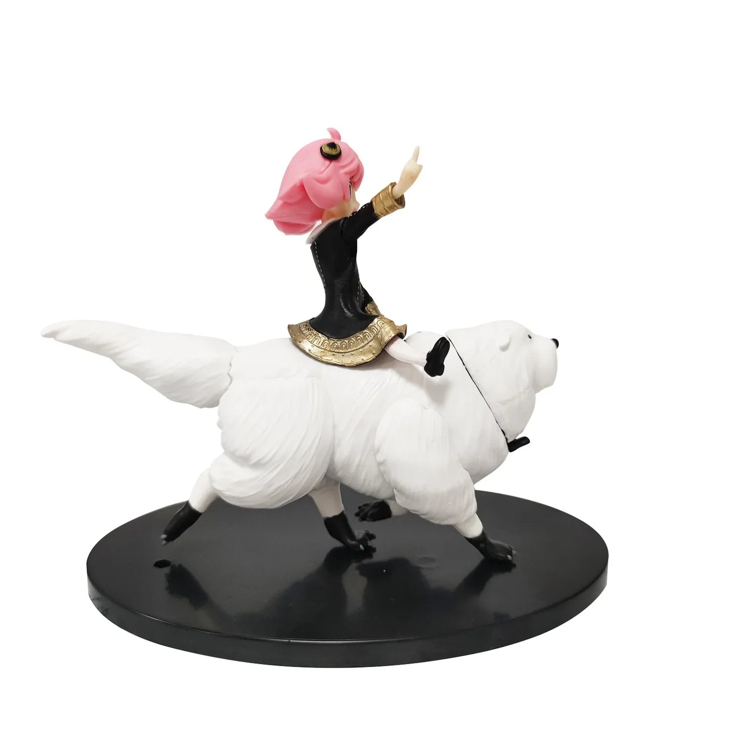 SPY x FAMILY: 14CM Anime Figure Anya Forger Cute PVC Action Model Riding Dog Bond Collectible Gift