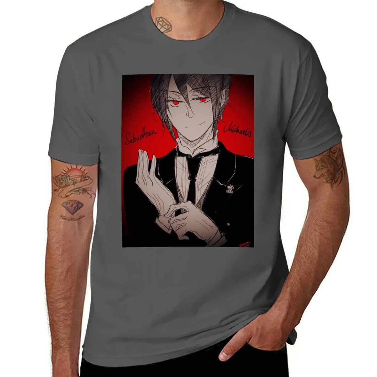 Black Butler: Sebastian T-Shirt Sun Protective Outdoor Tee Top