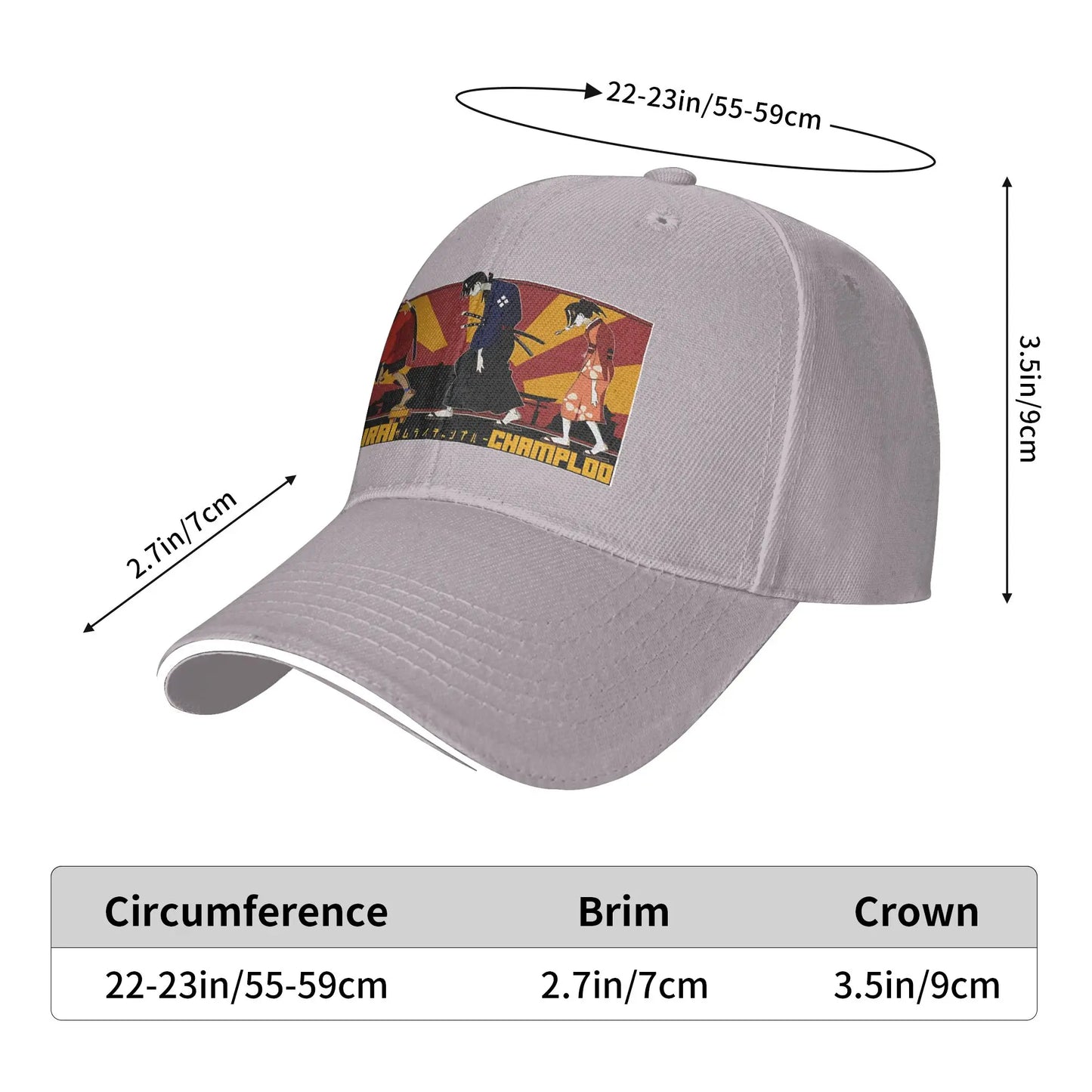 Samurai Champloo: Fuu Jin And Mugen Baseball Cap Women Print Hip Hop Hats Summer Stylish Outdoor Sports Snapback Cap