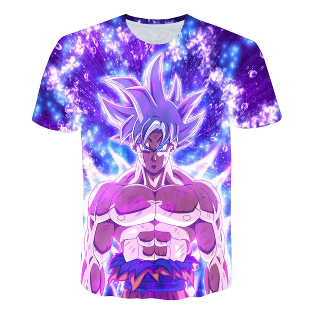 Dragon Ball: Men's 3D Printed Cartoon Tshirt Anime Z Tshirt Summer Harajuku Men Goku Clothes Super Saiya Short Sleeve T-shirt