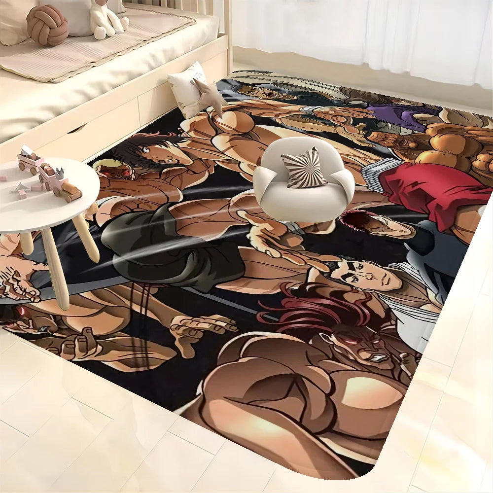 Baki Hanma: Yujiro Manga Hallway Carpet INS Style Soft Bedroom Floor House Laundry Room Mat Anti-skid Bedside Area Rugs