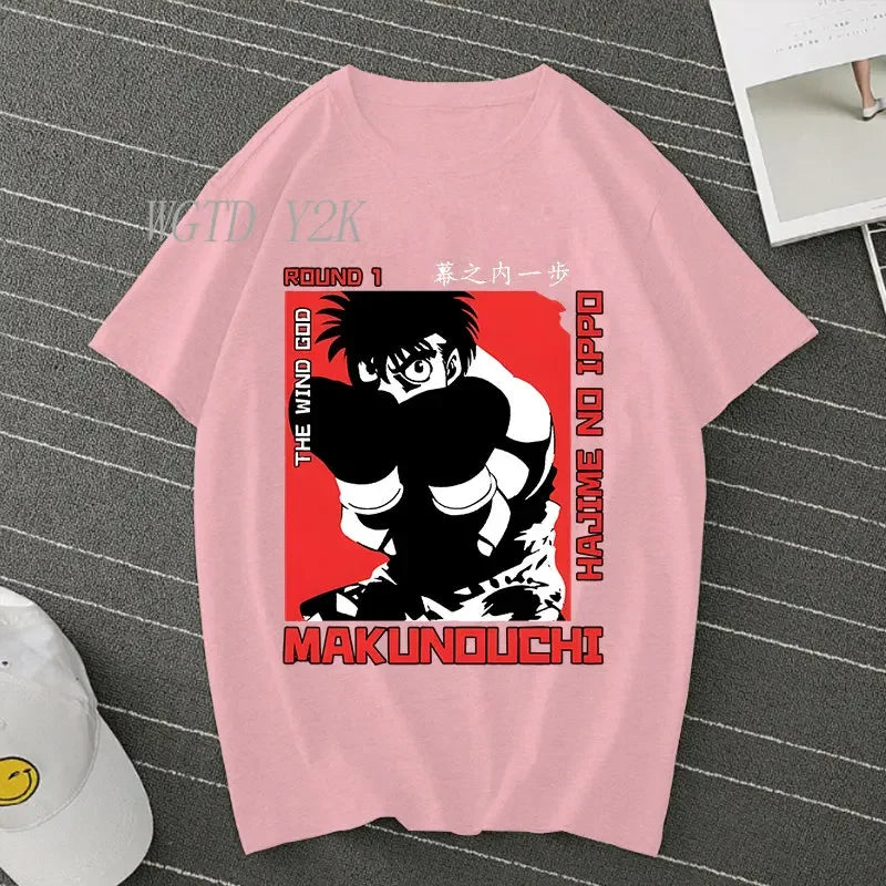 Hajime No Ippo: Kamogawa Boxing Gym T Shirt Men Women Crew Neck Casual Tops Tees Makunouchi Takamura KGB Graphic T-Shirts