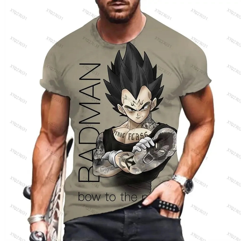 Dragon Ball: Men's 3D Printed Cartoon Tshirt Anime Z Tshirt Summer Harajuku Men Goku Clothes Super Saiya Short Sleeve T-shirt
