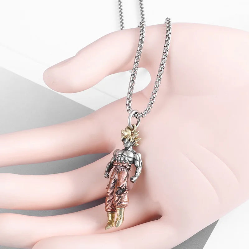 Dragon Ball Z: Super Saiyan Son Goku Alloy Electroplate Necklace Personality Pendant Hip Hop Sweater Chain Comic